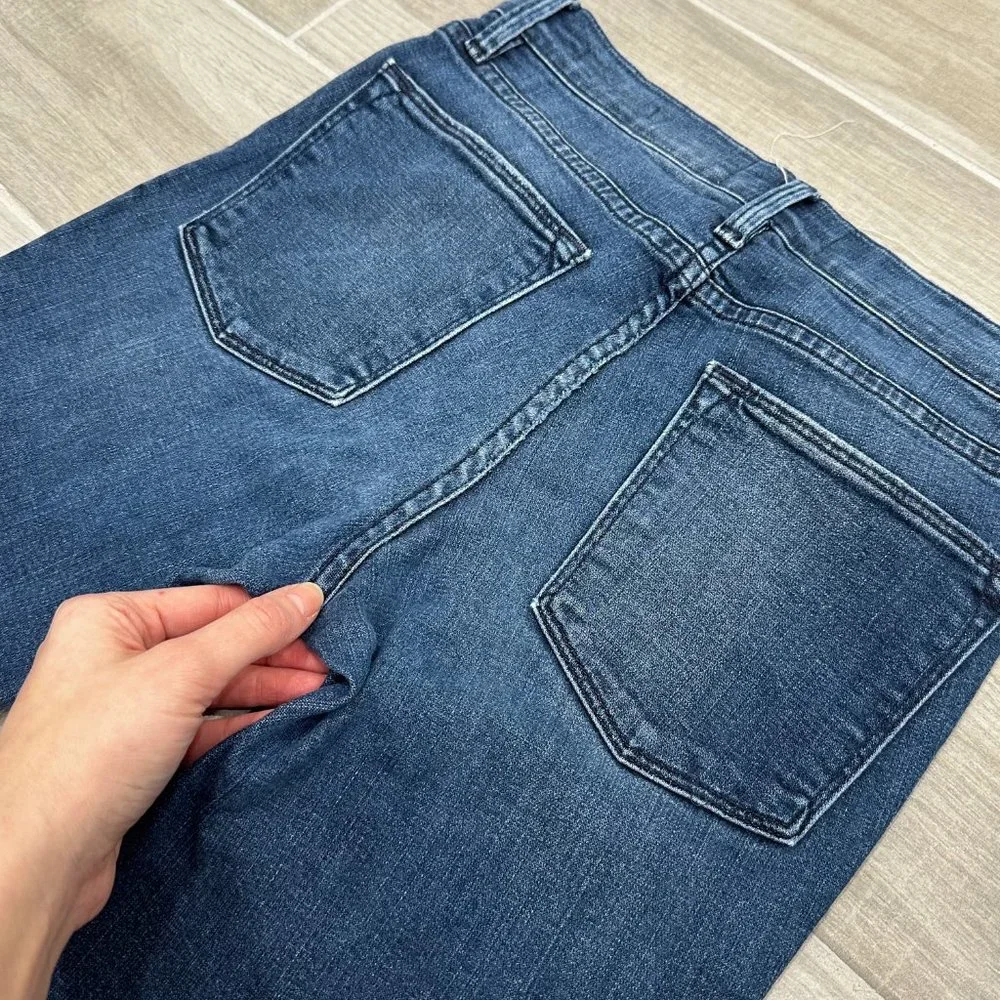 Frame Le High Rise Distressed Skinny Jeans in Endell Dark Wash Denim Size 26